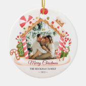 Custom Foto Gingerbrei House Weihnachten Keramik Ornament (Vorne)