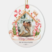 Custom Foto Gingerbrei House Weihnachten Keramik Ornament (Links)
