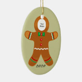 Custom Foto Gingerbrot Man Weihnachten Keramik Ornament (Rechts)