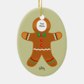Custom Foto Gingerbrot Man Weihnachten Keramik Ornament (Hinten)