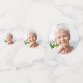 Custom Foto Glam Blue Glitzer Tropfen 80. Geburtst Konfetti (Rückseiten)