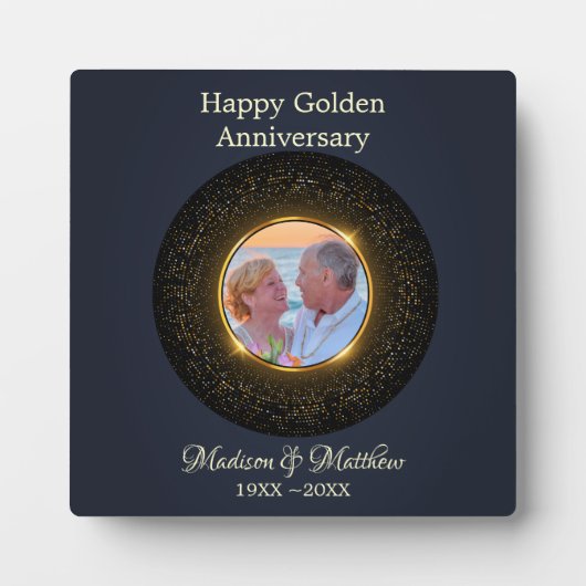 Custom Foto Glittering 50 Jahre Jubiläum Plaque Fotoplatte (Vorderseite)