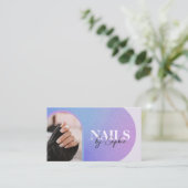 Custom Foto Glitzer Sparkling Nail Beauty Salon Visitenkarte (Stehend Vorderseite)