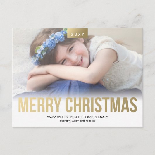 Custom Foto Gold Bold Simple Frohe Weihnachten (Vorderseite)