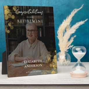 Custom Foto Gold Confetti Rente Geschenk Fotoplatte