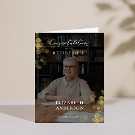 Custom Foto Gold Confetti Rente Mitarbeiter Dankeskarte