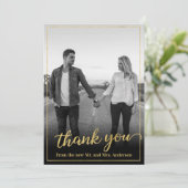 Custom Foto Gold Frame Vielen Dank Dankeskarte (Stehend Vorderseite)