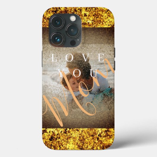 Custom Foto Gold Glitzer Liebe Sie Mama Case-Mate iPhone Hülle (Rückseite)
