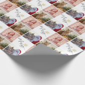 Custom Foto Gold Glitzer Snowflakes Weihnachten Geschenkpapier (Ecke)