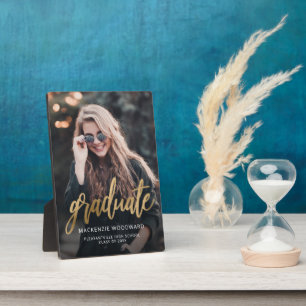 Custom Foto Gold Script Abschluss Fotoplatte