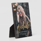 Custom Foto Gold Script Abschluss Fotoplatte (Seite)