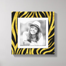 Custom Foto Gold Zebra Leinwanddruck