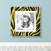 Custom Foto Gold Zebra Leinwanddruck (Insitu (Holzboden))