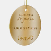 Custom Foto Golden 50. Wedding Anniversary Geschen Keramik Ornament (Rechts)