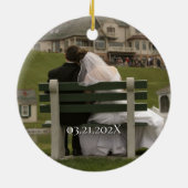 Custom Foto Golden 50. Wedding Anniversary Geschen Keramik Ornament (Hinten)