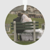 Custom Foto Golden 50. Wedding Anniversary Geschen Ornament (Rückseite)