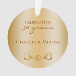 Custom Foto Golden 50. Wedding Anniversary Geschen Ornament