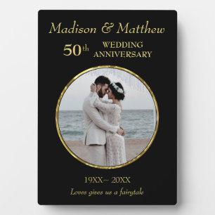 Custom Foto Golden & Black Anniversary Plaque Fotoplatte