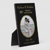 Custom Foto Golden & Black Anniversary Plaque Fotoplatte (Seite)