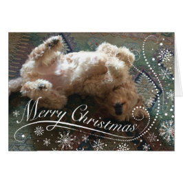 Custom Foto Golden Doodle Frohe Weihnachten