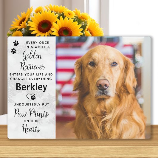 Custom Foto Golden Retriever Memorial Fotoplatte