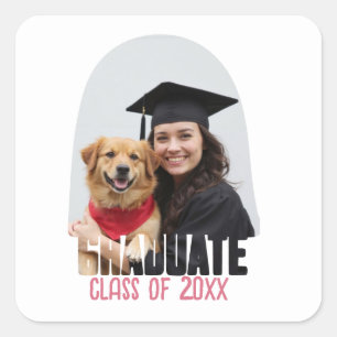Custom Foto Graduate Arch Abschluss Bevorzugung Quadratischer Aufkleber