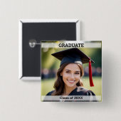 Custom Foto Graduate Class of 20XX Abschluss Button (Vorne & Hinten)