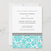 Custom Foto Graduation Party Einladung Aqua (Rückseite)