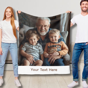 Custom Foto Grandpa Blanket Fleece Gemütliche Gesc