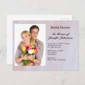 Custom Foto Gray Marble Bridal Dusche Einladung Postkarte (Vorne/Hinten)
