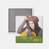 Custom Foto Green Class of School Abschluss Magnet (Vorderseite/Rückseite)