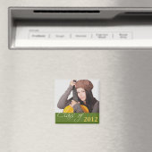 Custom Foto Green Class of School Abschluss Magnet (In Situ (Geschirrspüler))