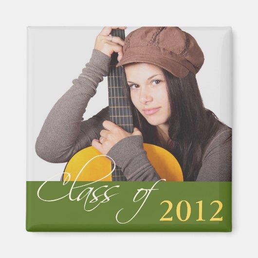 Custom Foto Green Class of School Abschluss Magnet (Vorne)