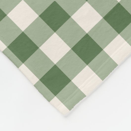 Custom Foto Green Gingham Kariert Rustikales Bauer Fleecedecke (Ecke)