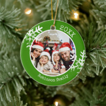 Custom Foto Green Snowflake