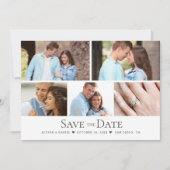 Custom Foto Grid Chic Wedding Save the Date Einladung (Vorderseite)