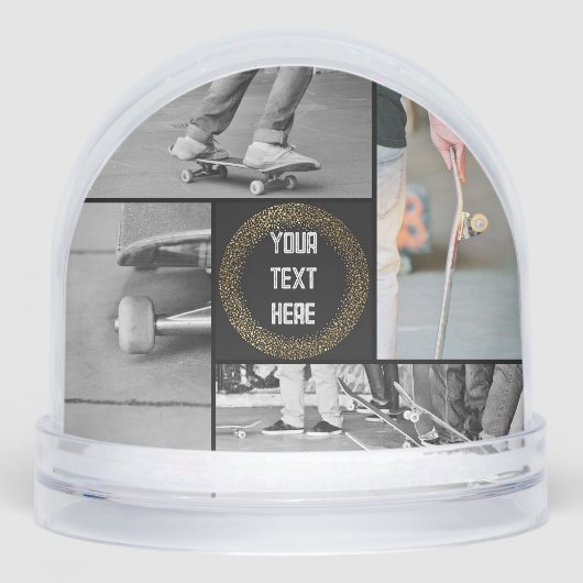 Custom Foto Grid Snow Globe - Weihnachtsgeschenk Schneekugeln (Vorderseite)