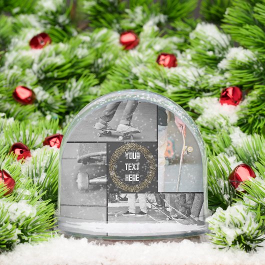 Custom Foto Grid Snow Globe - Weihnachtsgeschenk Schneekugeln (Weihnachten)