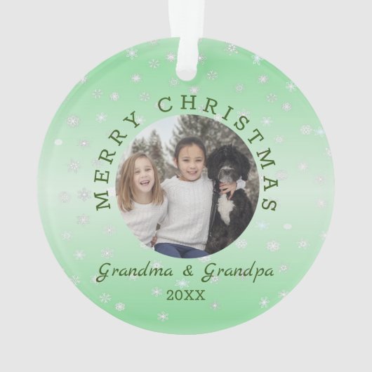 Custom Foto Großeltern Ornament (Rückseite)