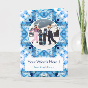 Custom Foto Gruß Blue Star Weihnachtskarte Feiertagskarte
