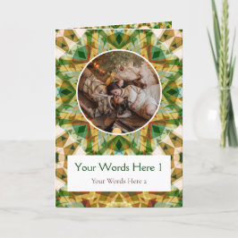 Custom Foto Gruß Green Brown Weihnachtsstern Feiertagskarte