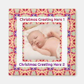 Custom Foto Gruß Jolly Happy First Christmas Magnet (Vorne)