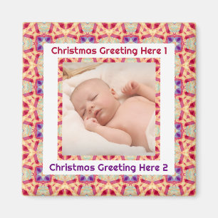 Custom Foto Gruß Jolly Happy First Christmas Magnet