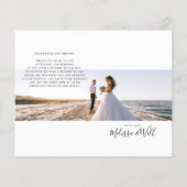 Custom Foto Handgeschriebene Hochzeit Dankeschön K (Rückseite)