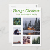 CUSTOM FOTO Handlettering Frohe Weihnachtsfeiertag Postkarte (Vorne/Hinten)