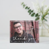 Custom Foto Handschrift Abschluss Vielen Dank Postkarte (Stehend Vorderseite)