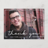 Custom Foto Handschrift Abschluss Vielen Dank Postkarte (Vorderseite)