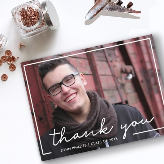 Custom Foto Handschrift Abschluss Vielen Dank Postkarte