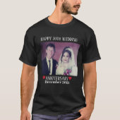 Custom Foto Happy 20. Hochzeit Anniversary Black T-Shirt (Vorderseite)
