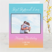 Custom Foto Happy Birthday Best Boyfrien jemals Karte (Gelbe Blume)